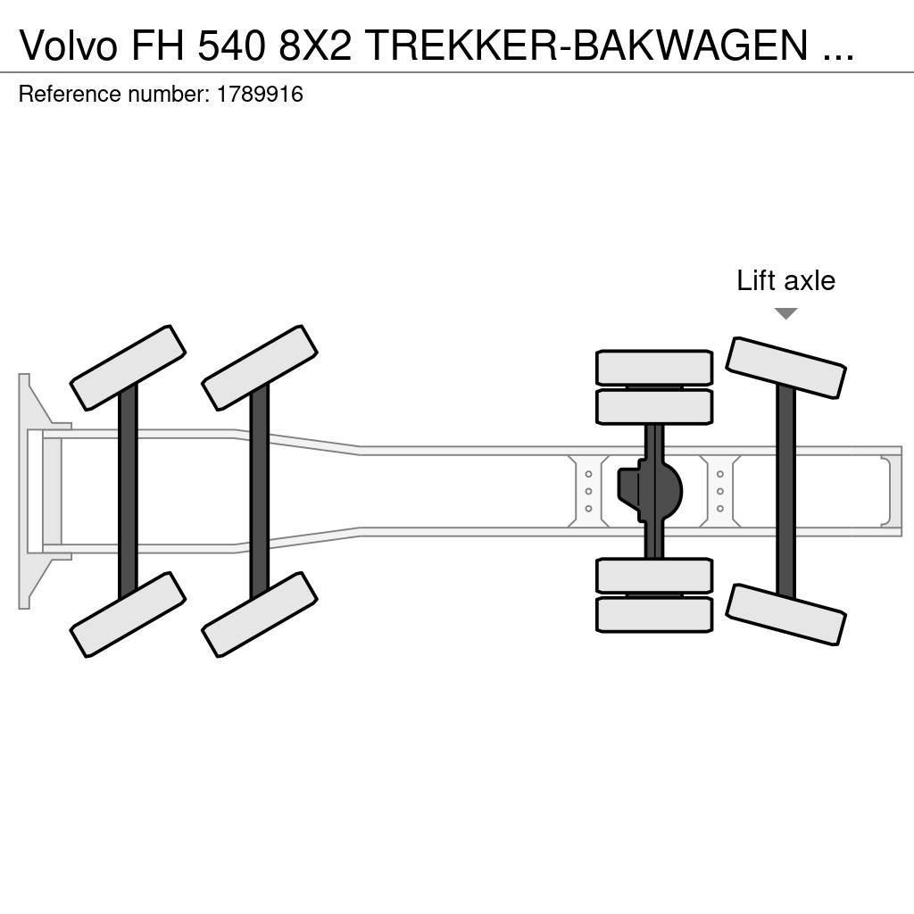 Volvo FH 540 8X2 TREKKER-BAKWAGEN COMBI + FASSI F1650RA. Vetopöytäautot