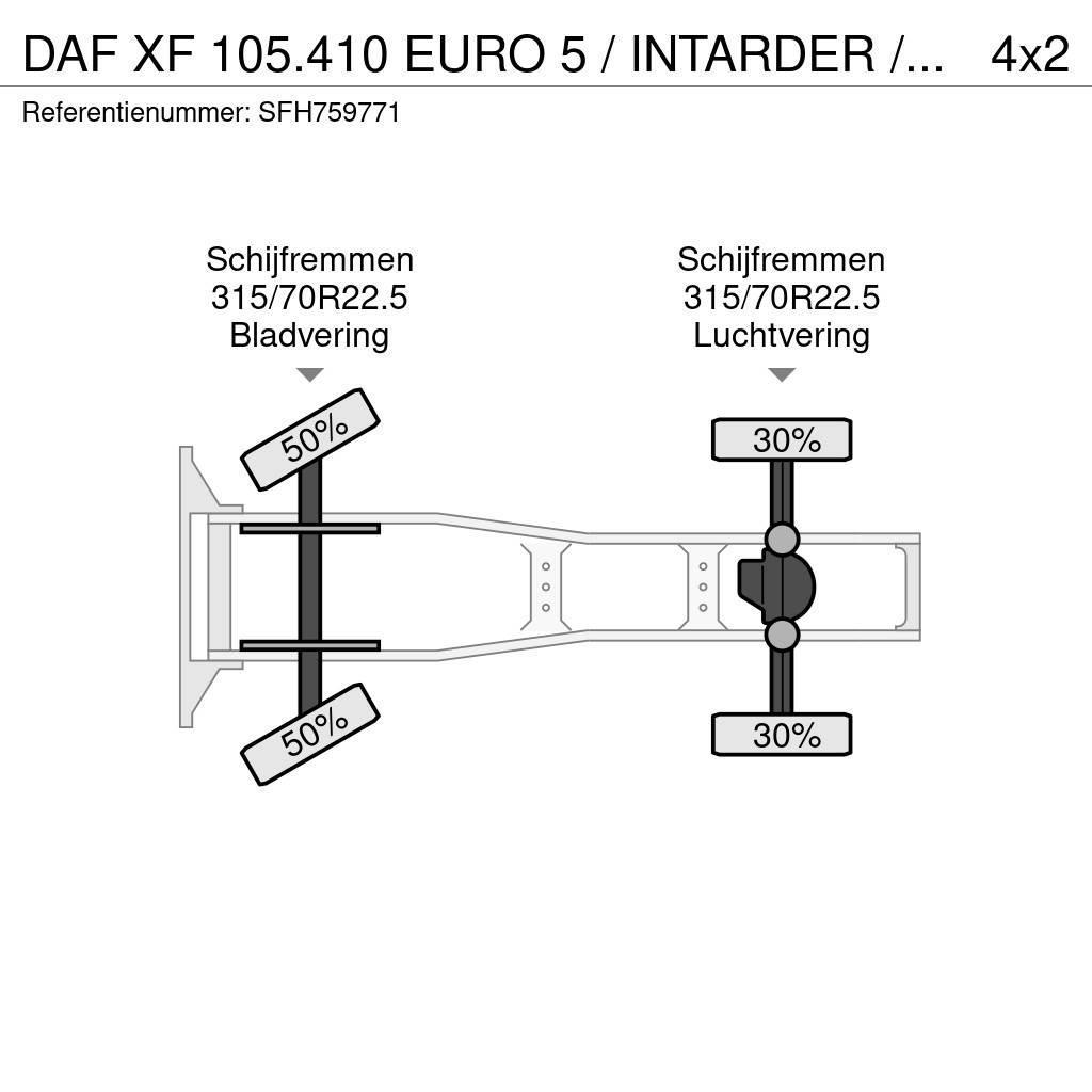 DAF XF 105.410 EURO 5 / INTARDER / COMPRESSOR / PTO / Vetopöytäautot