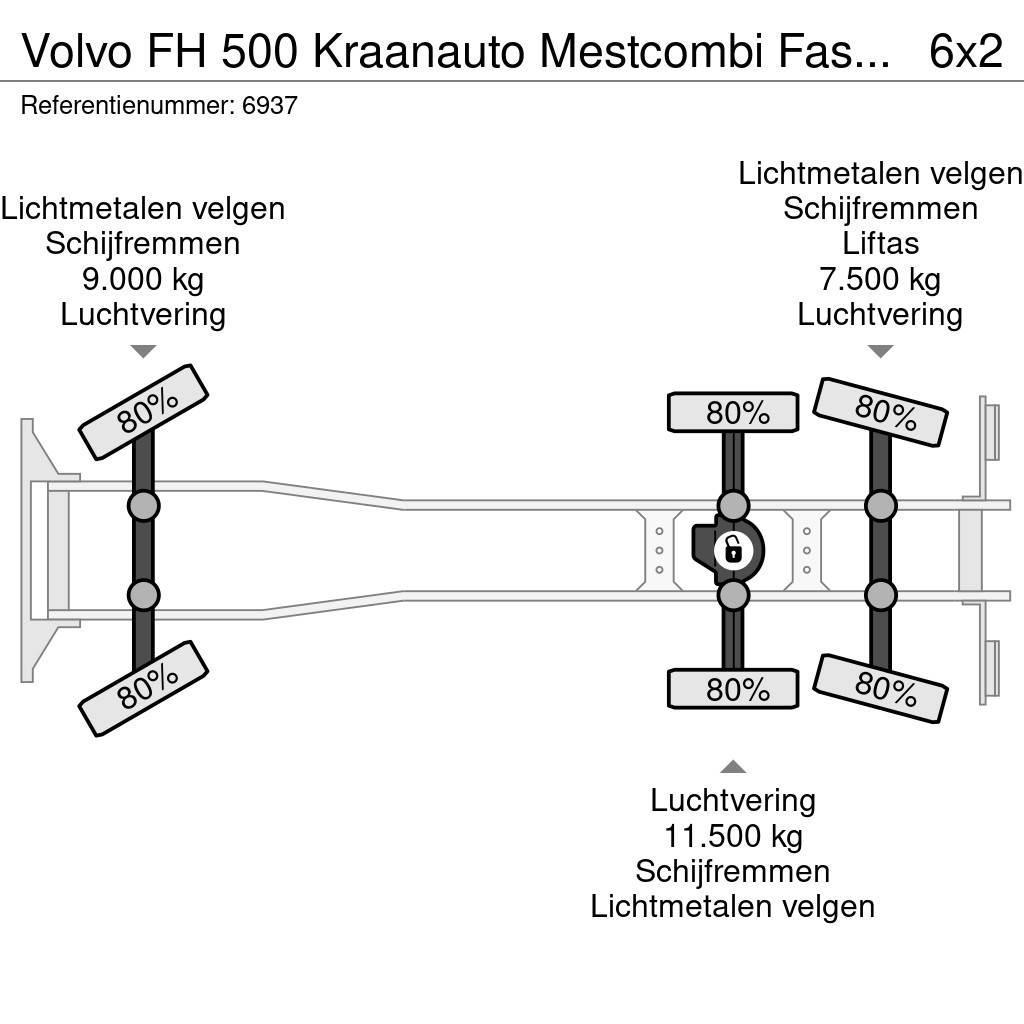 Volvo FH 500 Kraanauto Mestcombi Fassi Crane + Aanhanger Mobiilinosturit