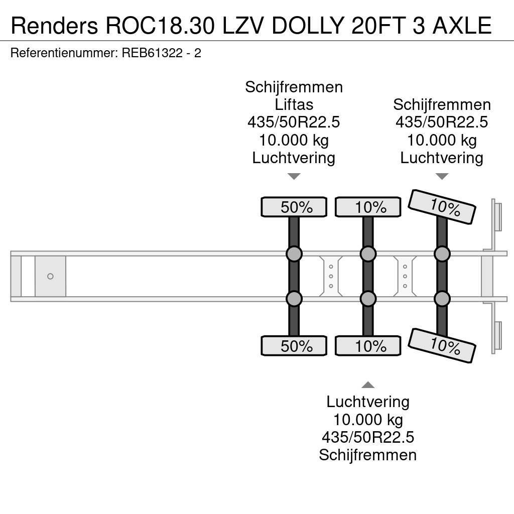 Renders ROC18.30 LZV DOLLY 20FT 3 AXLE Konttipuoliperävaunut