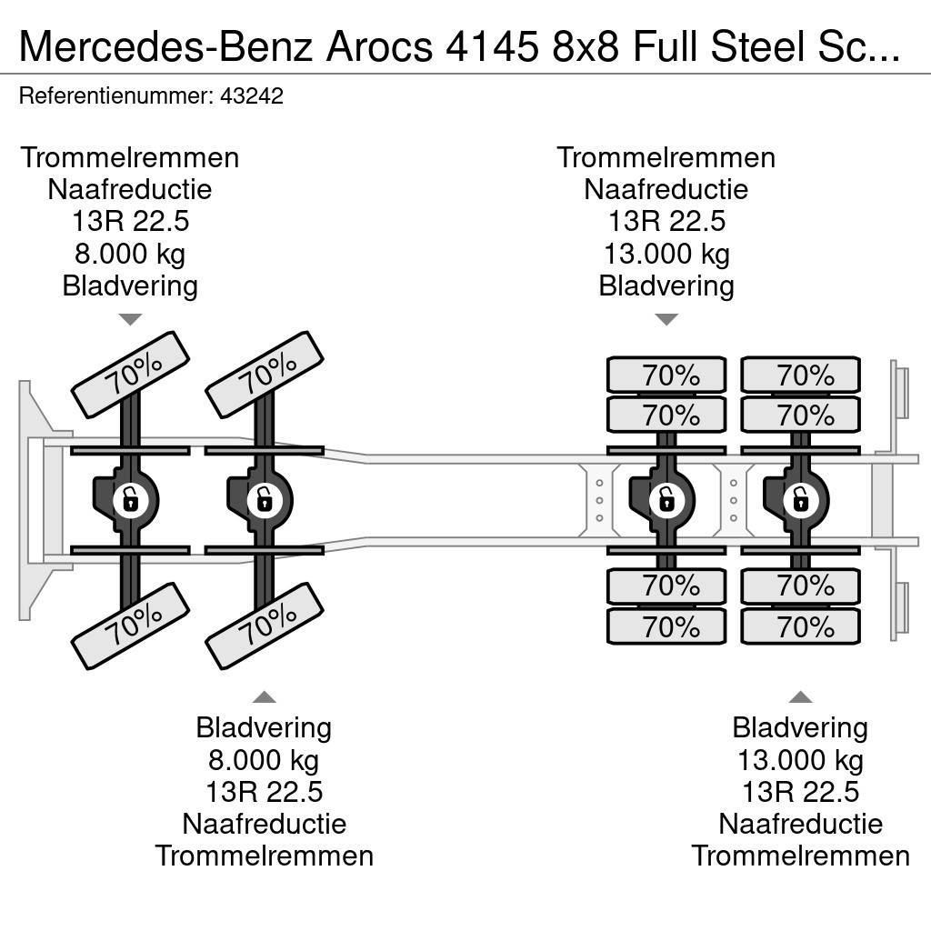 Mercedes-Benz Arocs 4145 8x8 Full Steel Schmitz 24 m³ kipper Sora- ja kippiautot