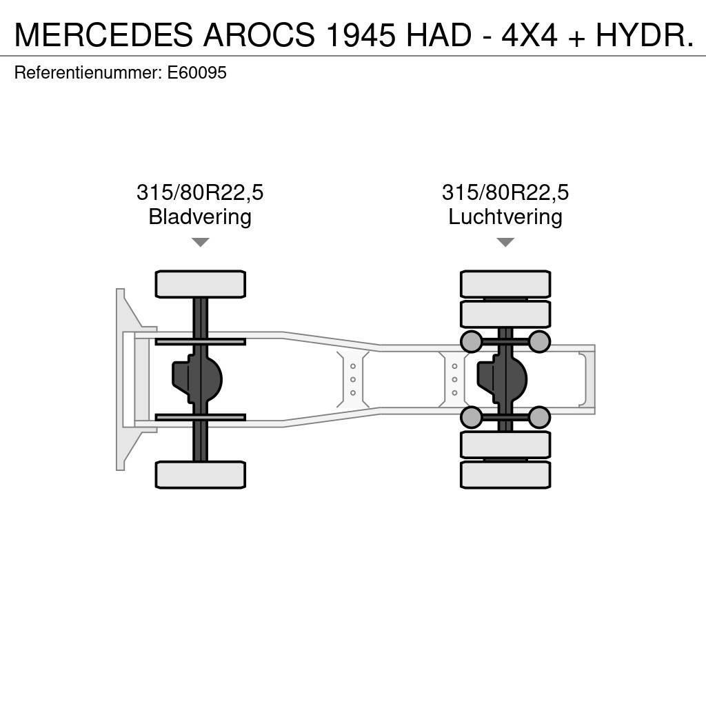 Mercedes-Benz AROCS 1945 HAD - 4X4 + HYDR. Vetopöytäautot