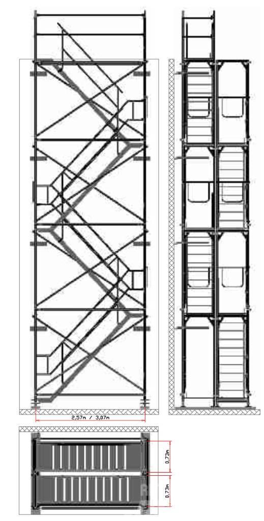  Gerüst Treppe Treppenturm 12m Telineet ja lisäosat