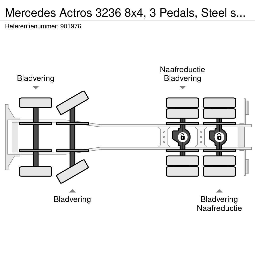 Mercedes-Benz Actros 3236 8x4, 3 Pedals, Steel suspension, Telli Sora- ja kippiautot