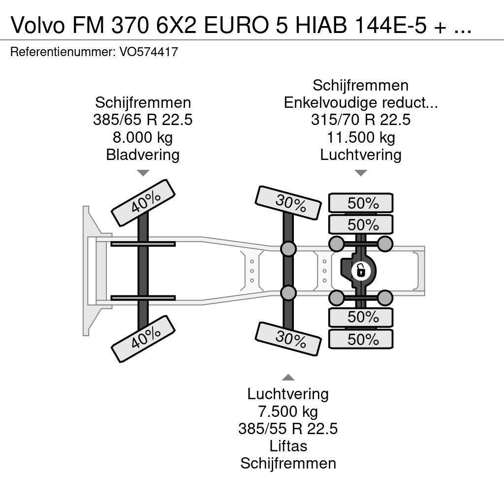 Volvo FM 370 6X2 EURO 5 HIAB 144E-5 + REMOTE Vetopöytäautot