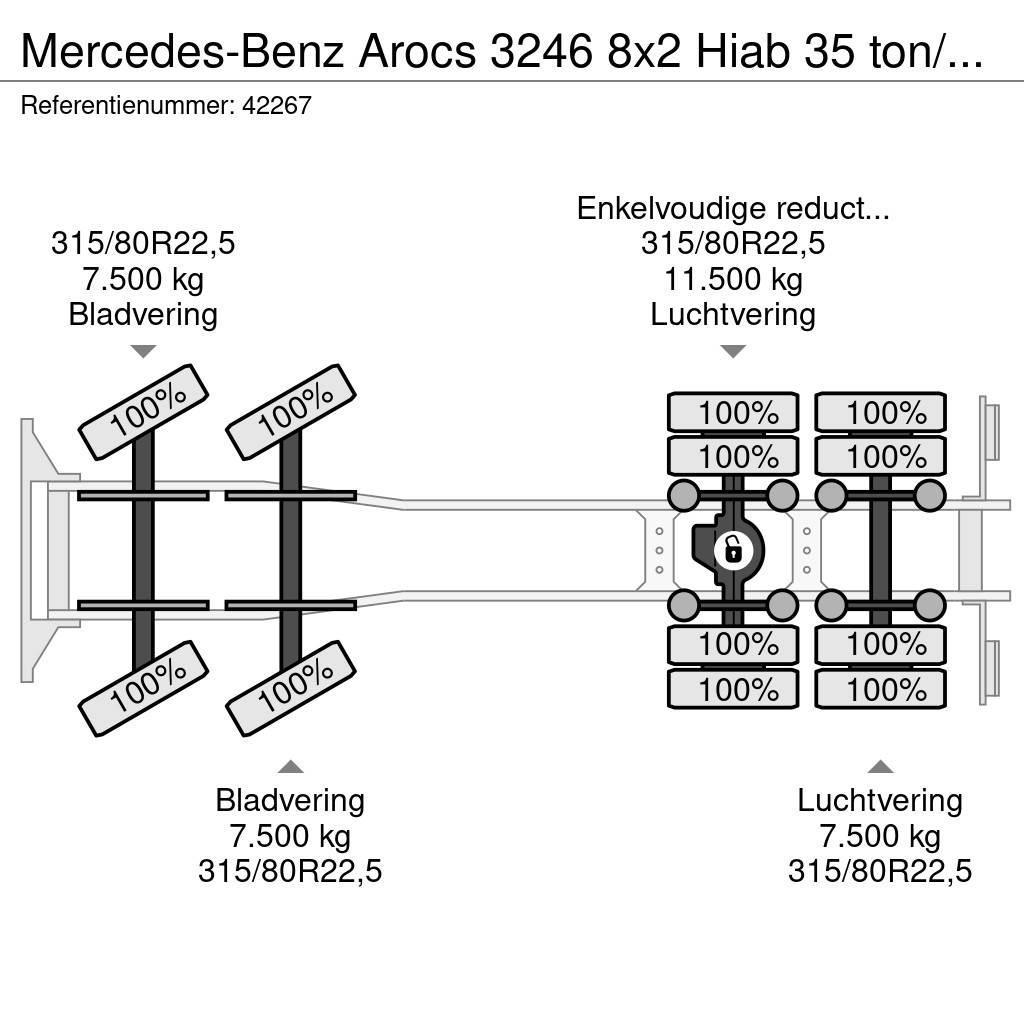 Mercedes-Benz Arocs 3246 8x2 Hiab 35 ton/meter laadkraan + Fly-J Mobiilinosturit