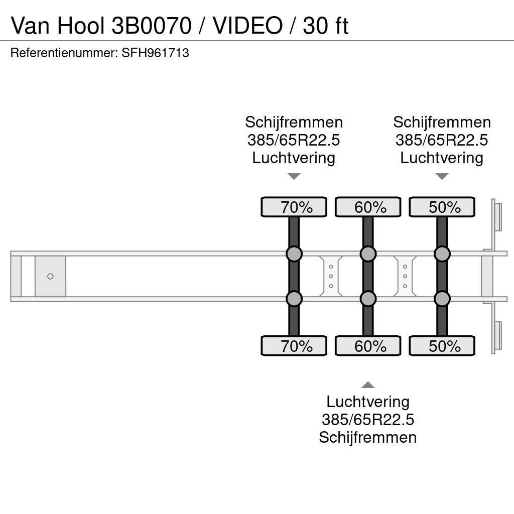 Van Hool 3B0070 / VIDEO / 30 ft Konttipuoliperävaunut