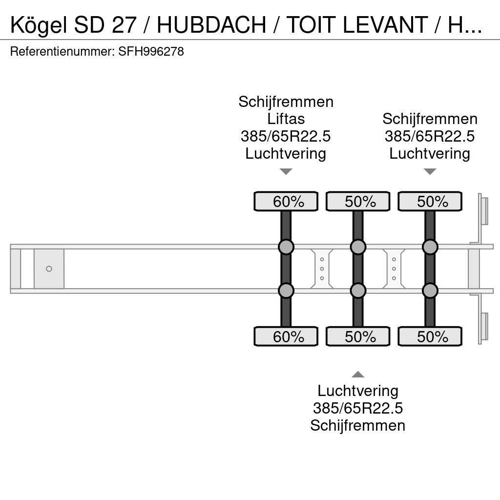 Kögel SD 27 / HUBDACH / TOIT LEVANT / HEFDAK / COIL / CO Pressukapellipuoliperävaunut