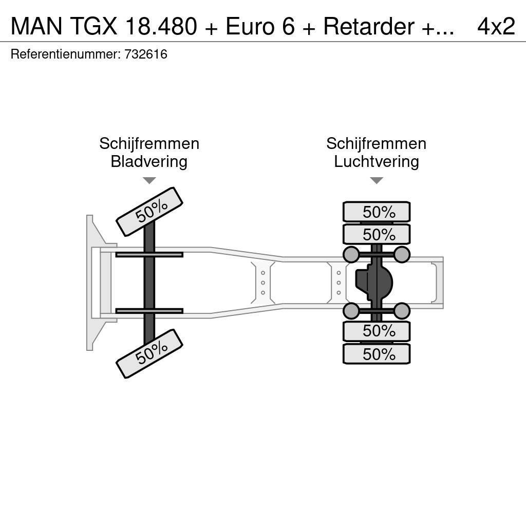 MAN TGX 18.480 + Euro 6 + Retarder + 3 pieces in stock Vetopöytäautot