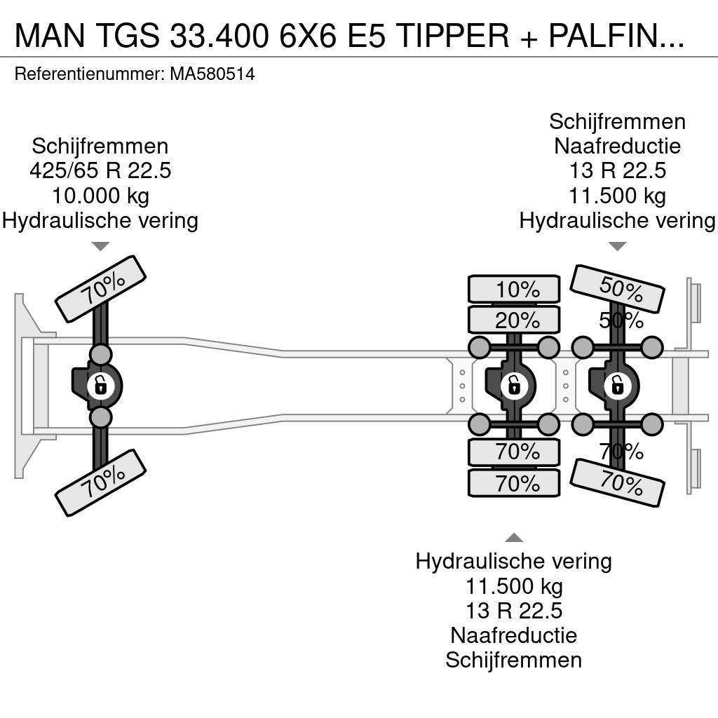 MAN TGS 33.400 6X6 E5 TIPPER + PALFINGER EPSILON Sora- ja kippiautot