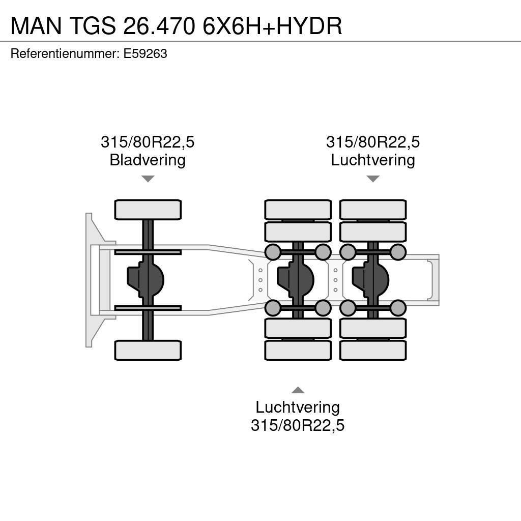 MAN TGS 26.470 6X6H+HYDR Vetopöytäautot