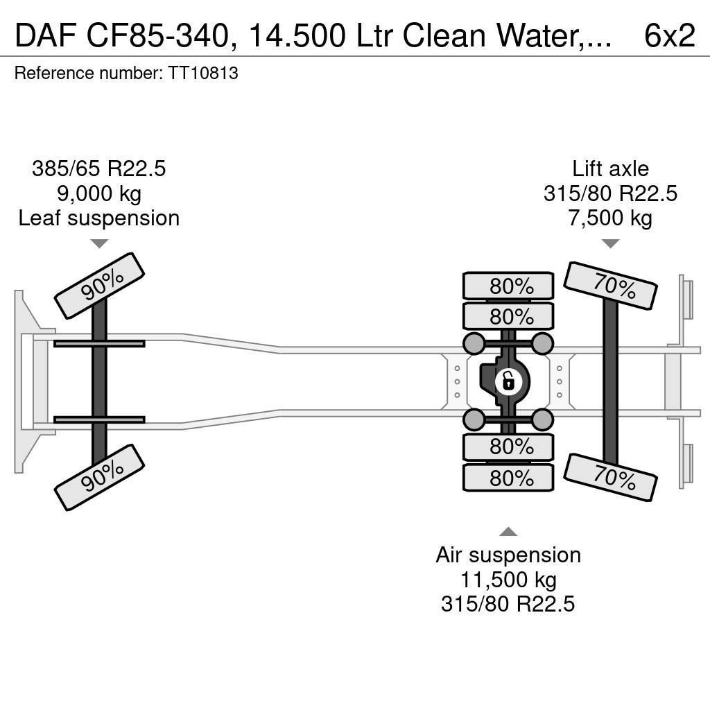 DAF CF85-340, 14.500 Ltr Clean Water, High-Pressure, E Säiliöautot