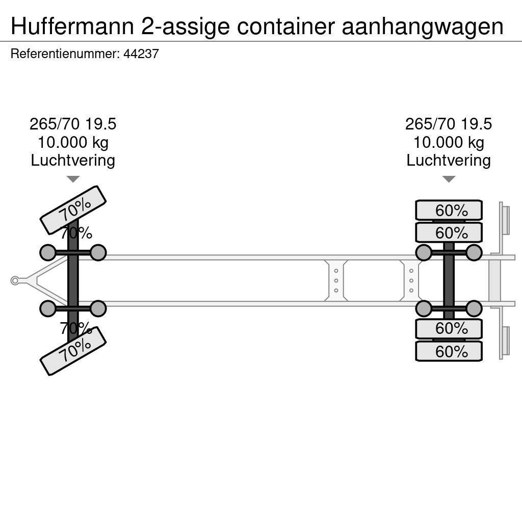 Hüffermann 2-assige container aanhangwagen Täyskonttiperävaunut
