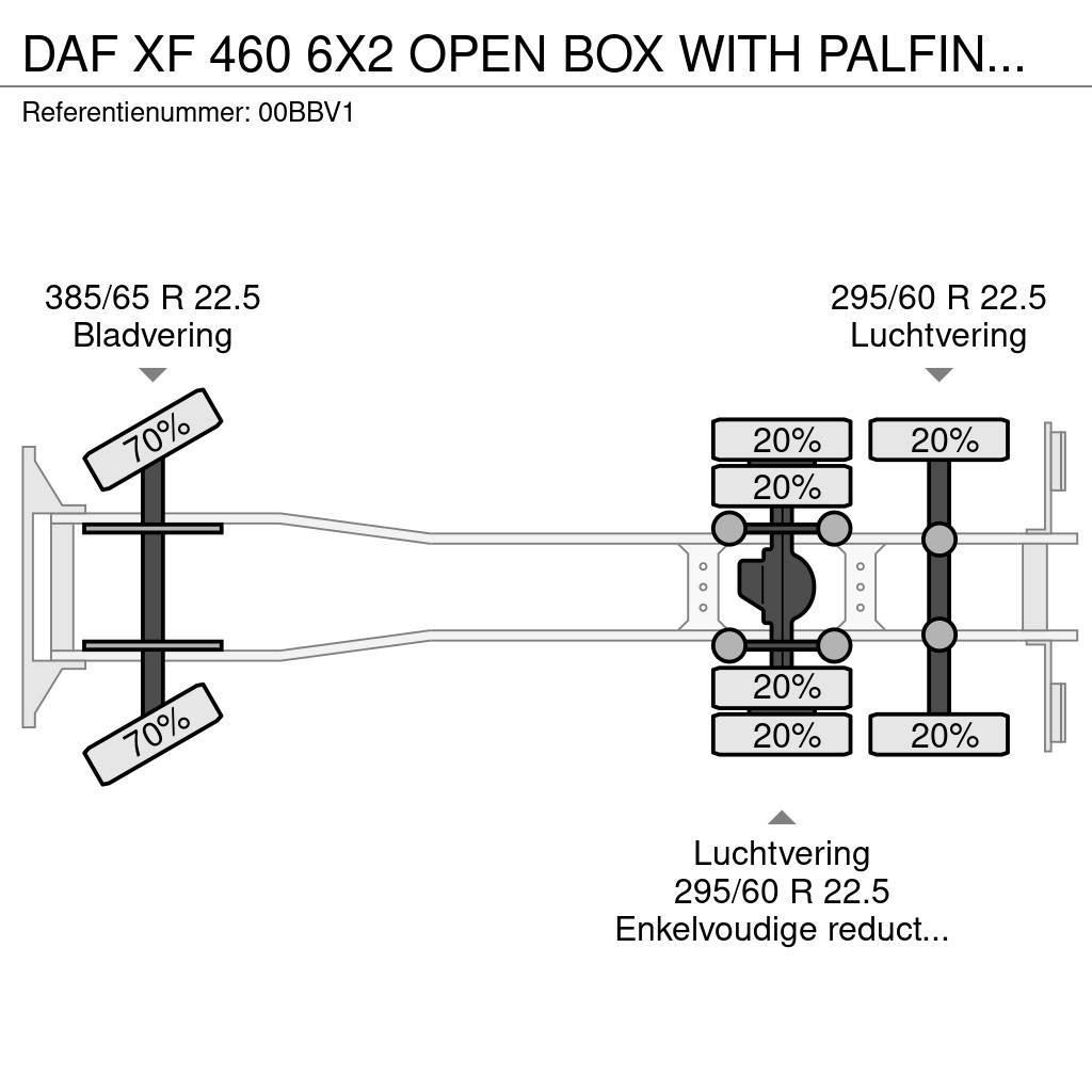 DAF XF 460 6X2 OPEN BOX WITH PALFINGER PK 50002 CRANE Mobiilinosturit