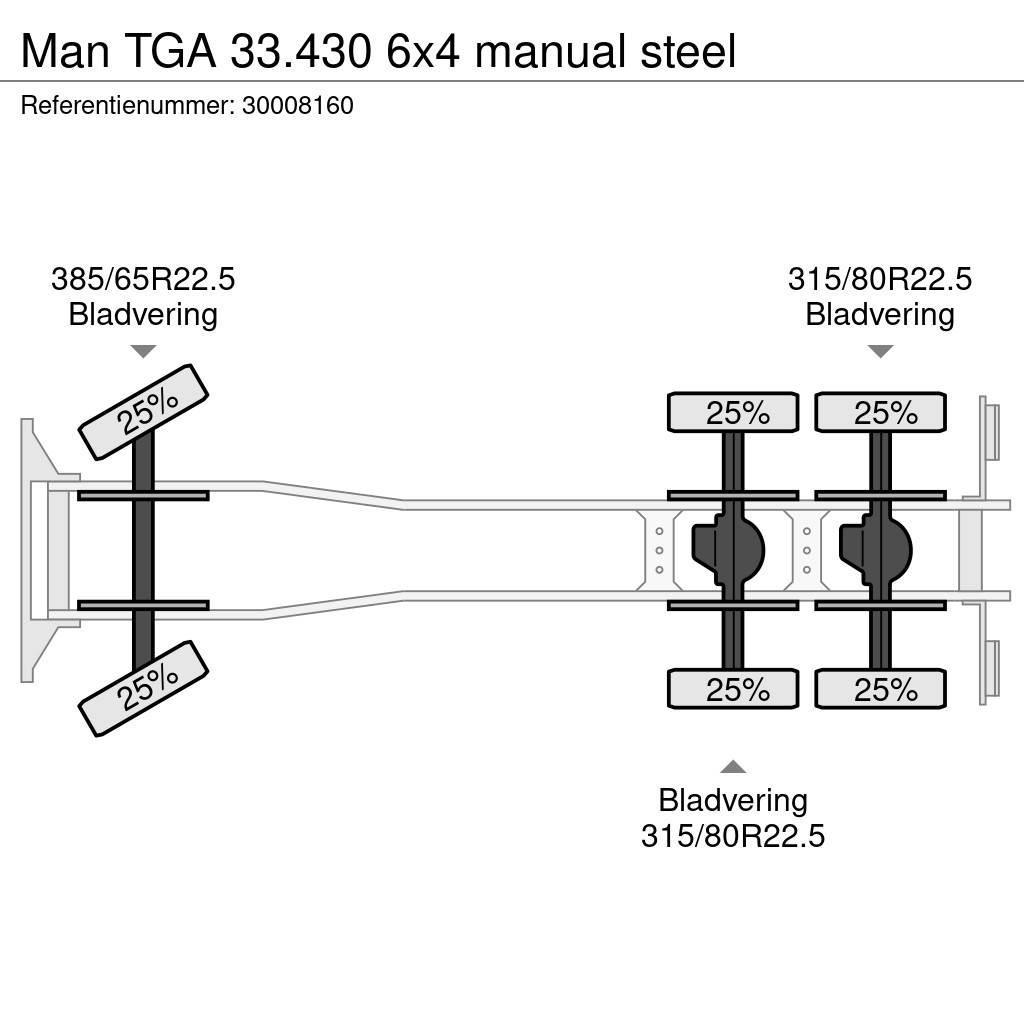 MAN TGA 33.430 6x4 manual steel Sora- ja kippiautot