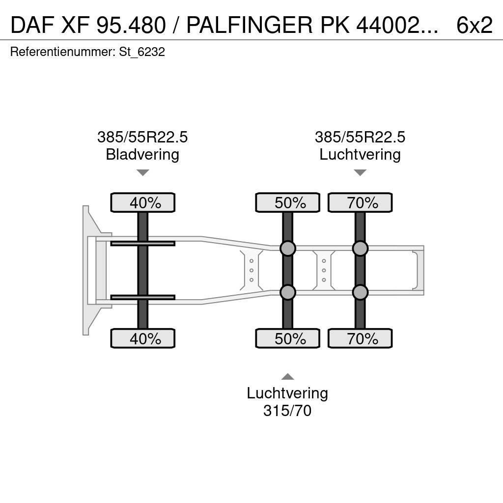 DAF XF 95.480 / PALFINGER PK 44002 / JIB / WINCH Vetopöytäautot