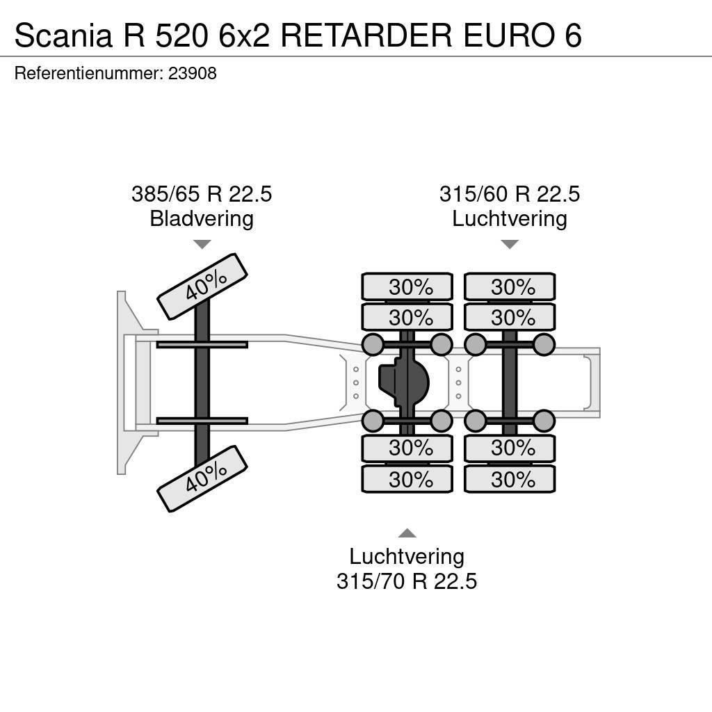 Scania R 520 6x2 RETARDER EURO 6 Vetopöytäautot