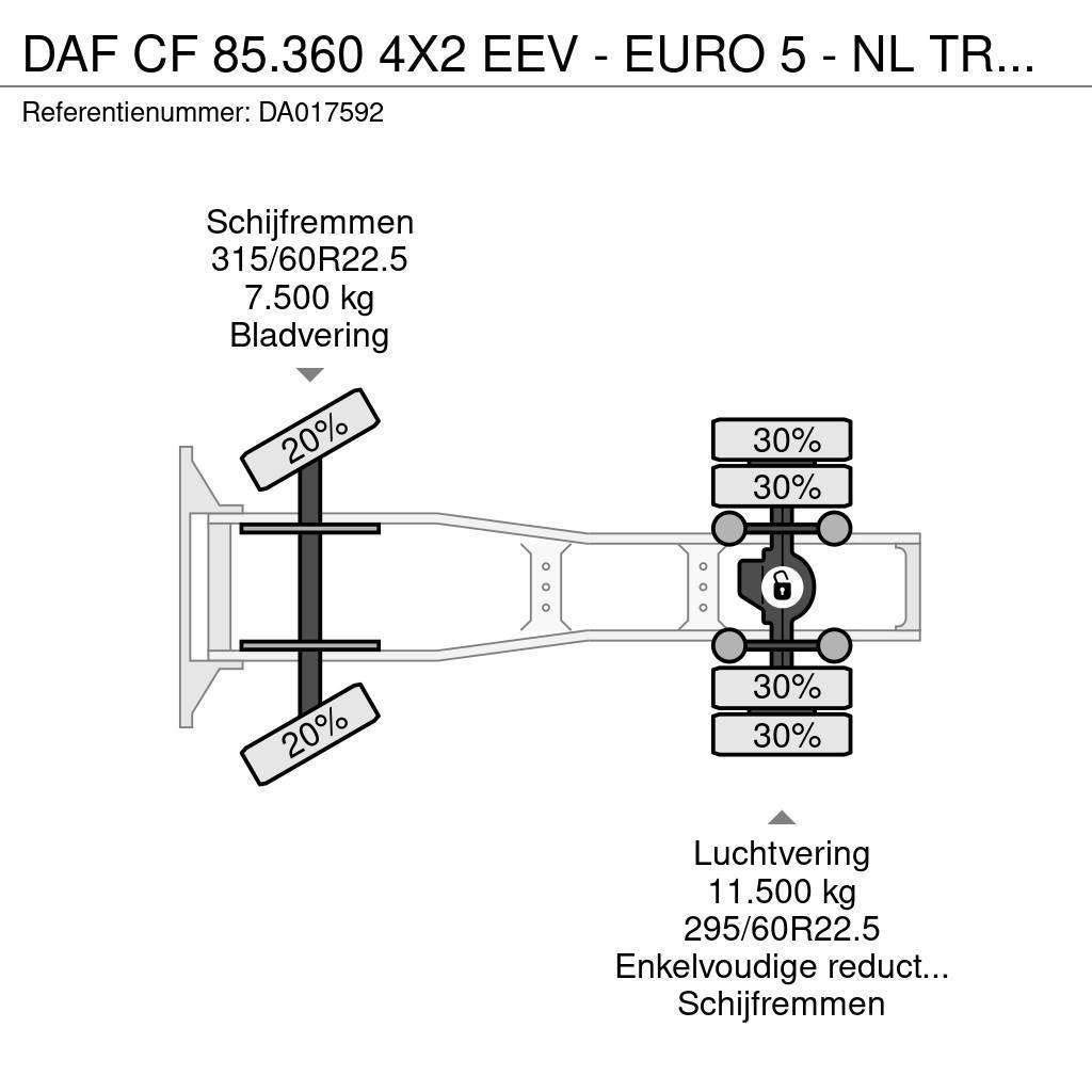 DAF CF 85.360 4X2 EEV - EURO 5 - NL TRUCK - MEGA - 736 Vetopöytäautot