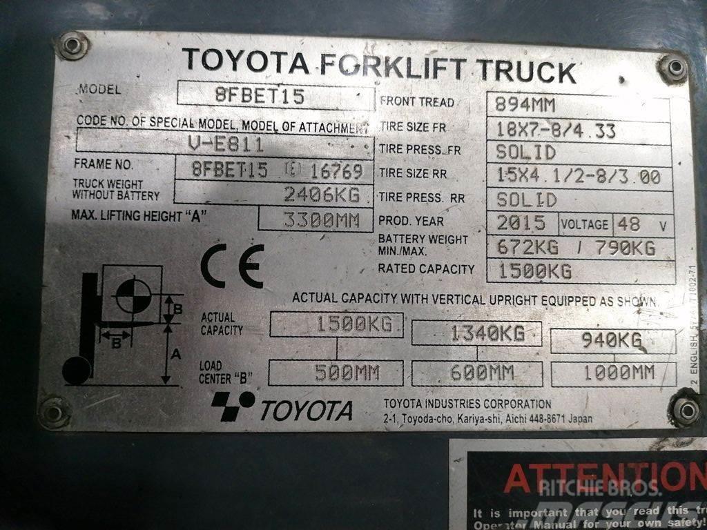 Toyota 8FBET15 Sähkötrukit