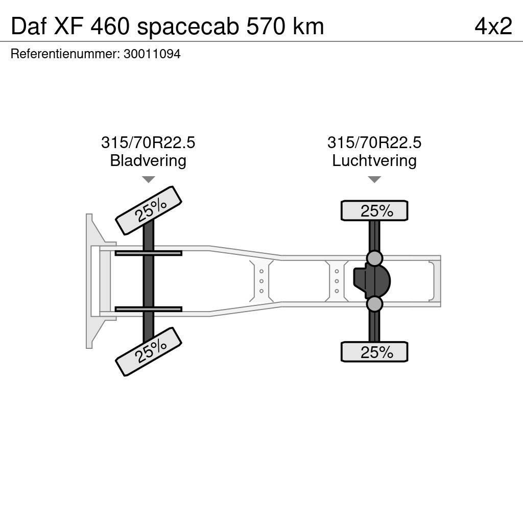 DAF XF 460 spacecab 570 km Vetopöytäautot