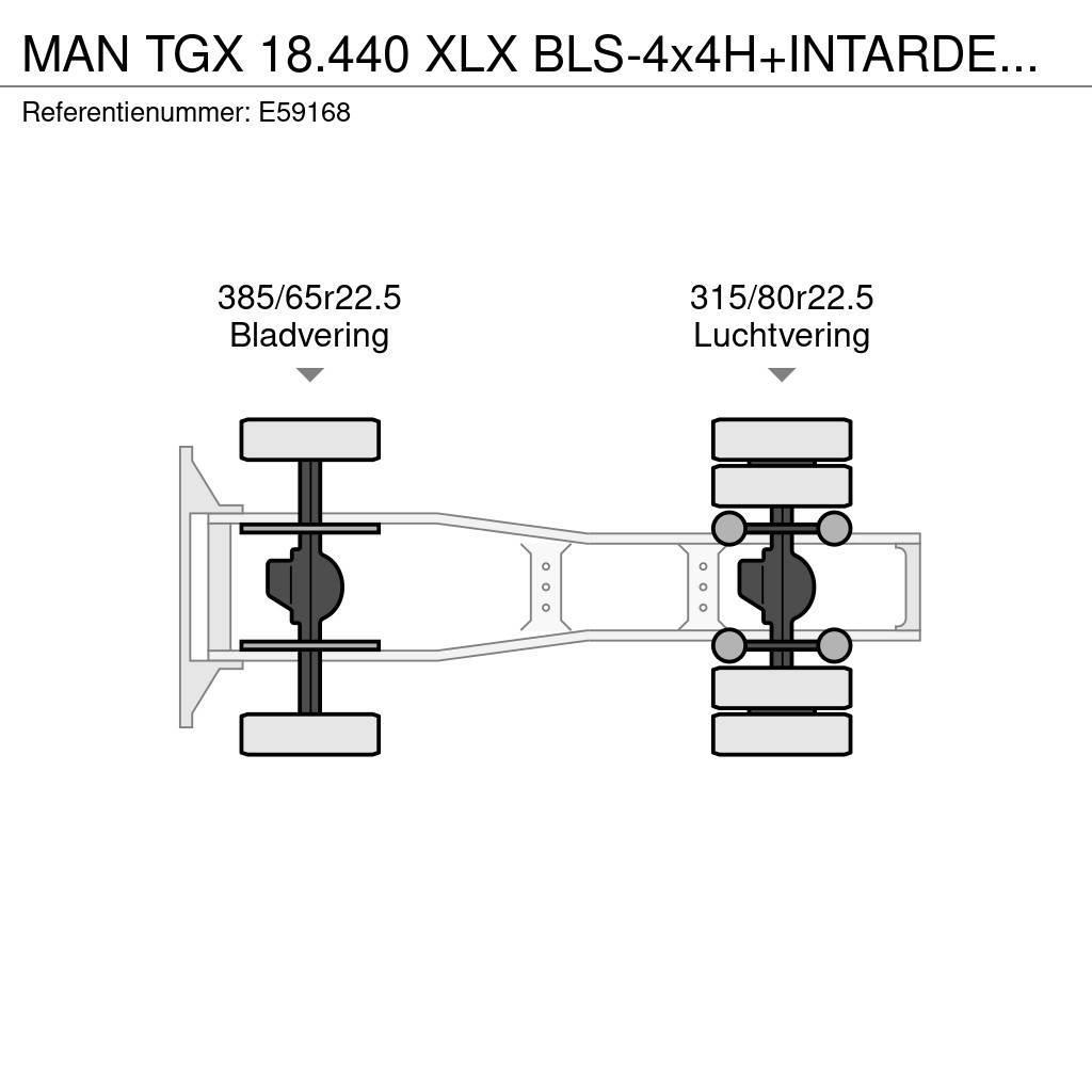 MAN TGX 18.440 XLX BLS-4x4H+INTARDER+HYDR. Vetopöytäautot