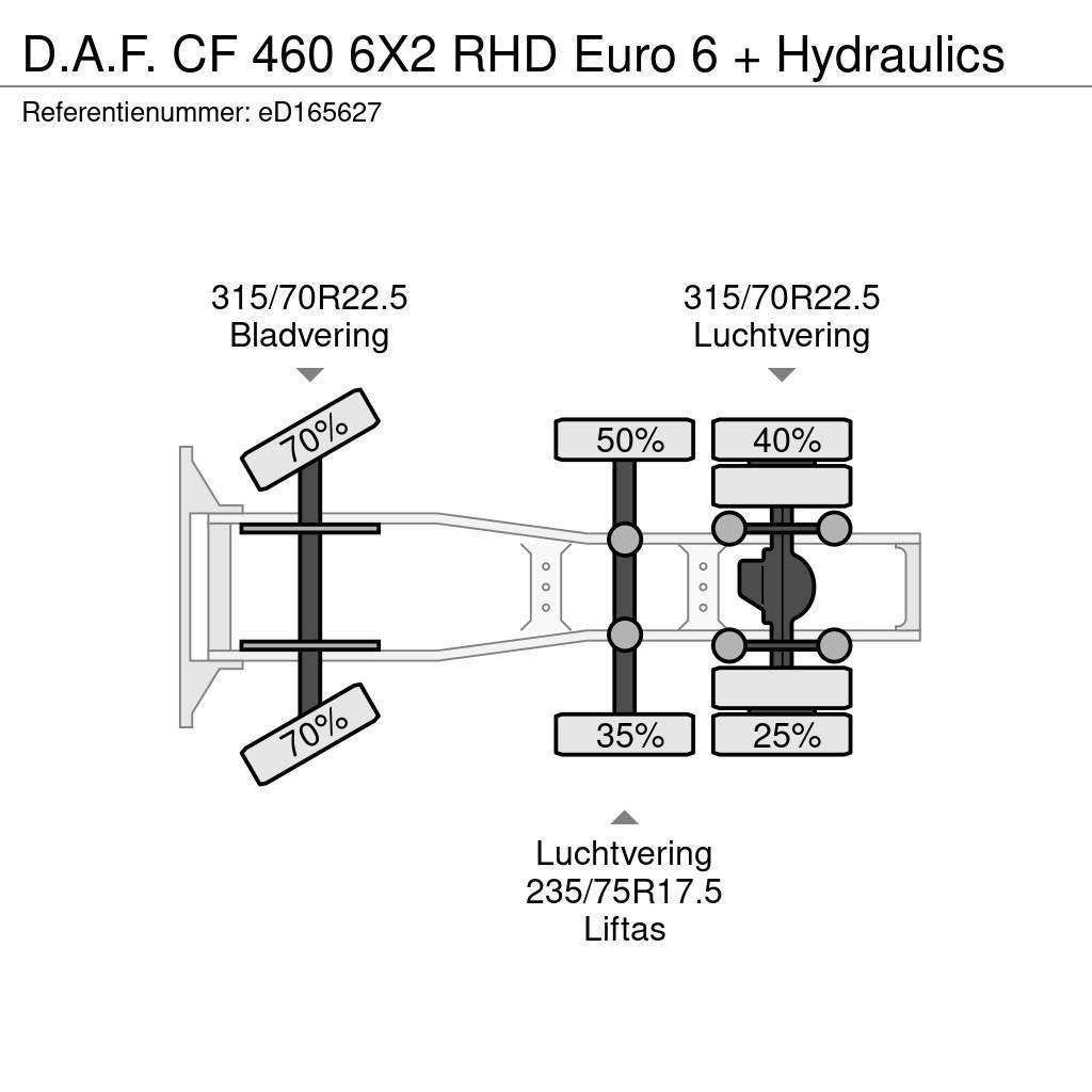 DAF CF 460 6X2 RHD Euro 6 + Hydraulics Vetopöytäautot