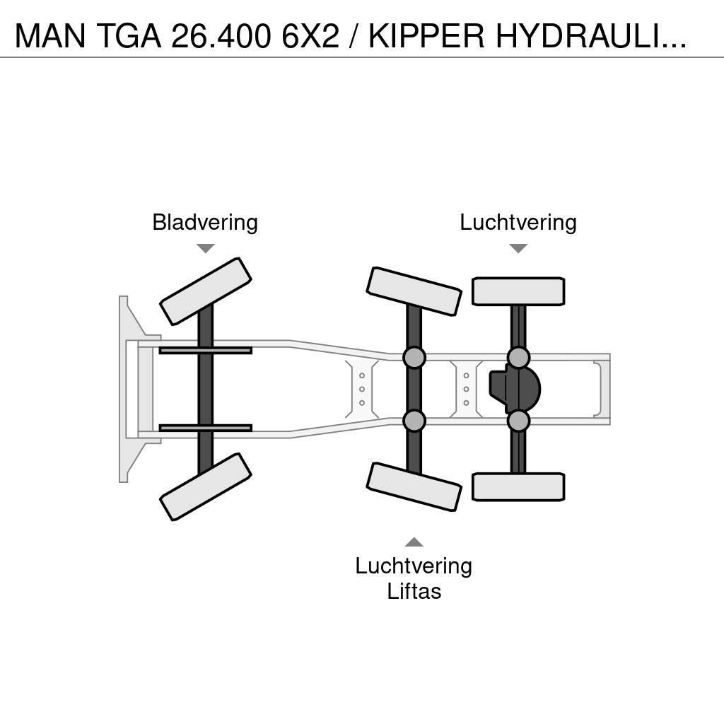 MAN TGA 26.400 6X2 / KIPPER HYDRAULIEK / HOLLAND TRUCK Vetopöytäautot
