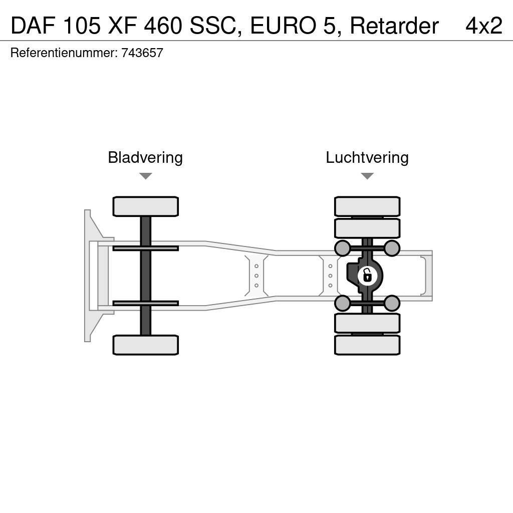 DAF 105 XF 460 SSC, EURO 5, Retarder Vetopöytäautot