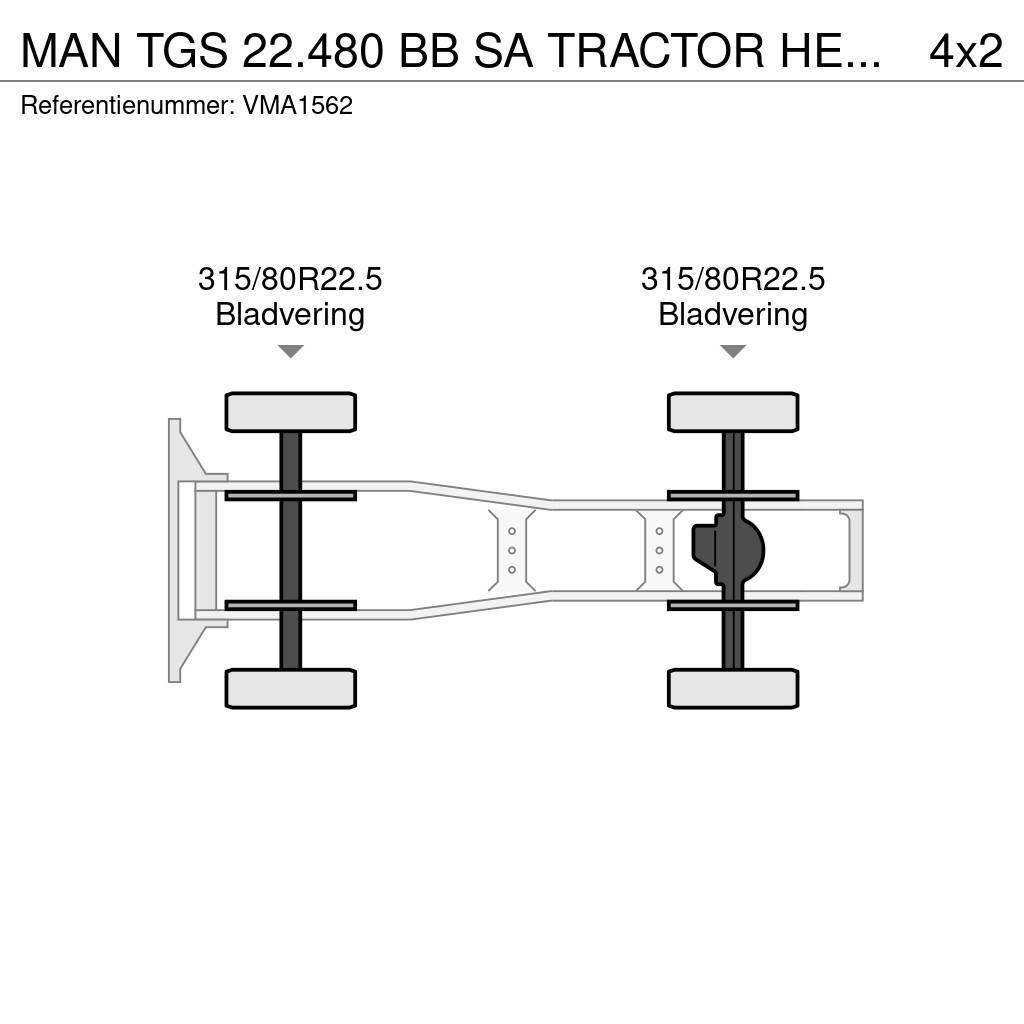 MAN TGS 22.480 BB SA TRACTOR HEAD (8 units) Vetopöytäautot