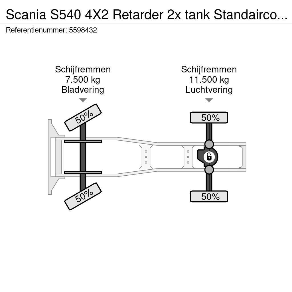 Scania S540 4X2 Retarder 2x tank Standairco LED German tr Vetopöytäautot