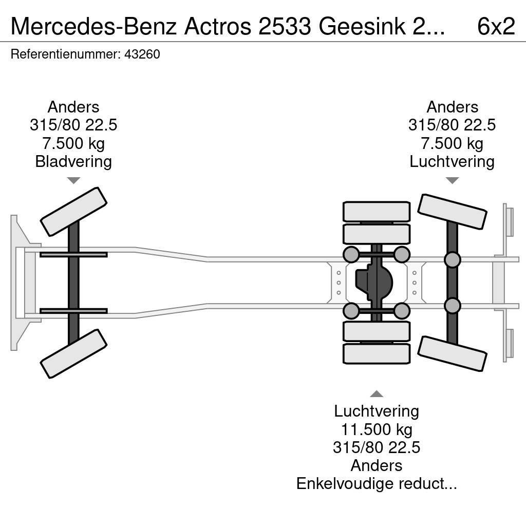 Mercedes-Benz Actros 2533 Geesink 23m³ GEC Welvaarts weegsysteem Jäteautot