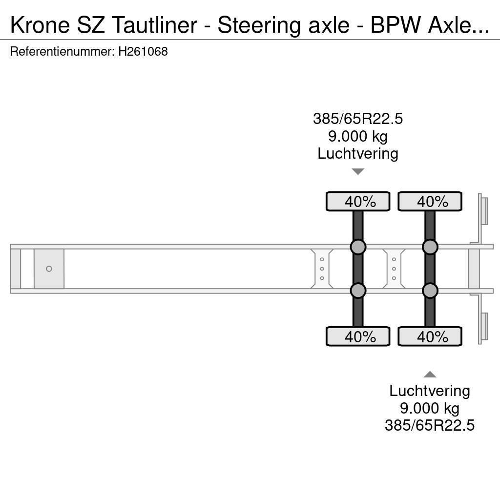 Krone SZ Tautliner - Steering axle - BPW Axle - Sliding Pressukapellipuoliperävaunut