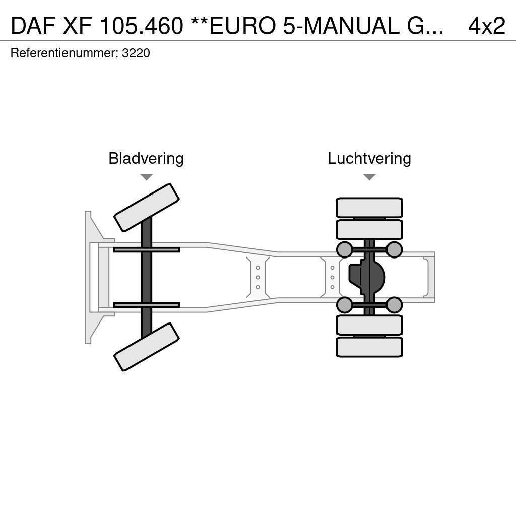 DAF XF 105.460 **EURO 5-MANUAL GEARBOX-ITALIAN TRUCK** Vetopöytäautot