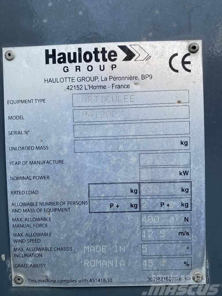 Haulotte HA 120 P Articulated boom lifts