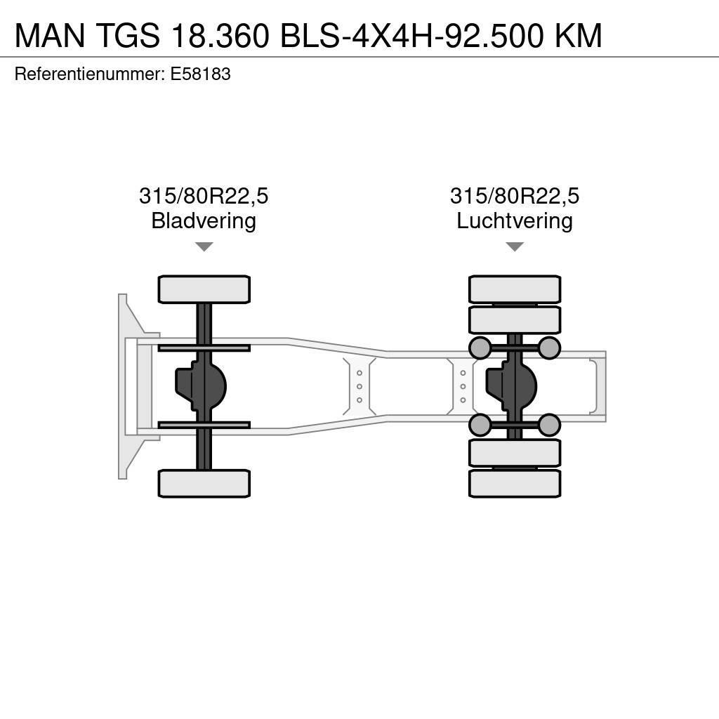 MAN TGS 18.360 BLS-4X4H-92.500 KM Vetopöytäautot