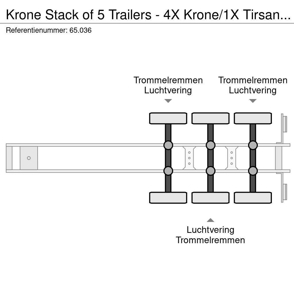 Krone Stack of 5 Trailers - 4X Krone/1X Tirsan ( STANDAR Pressukapellipuoliperävaunut