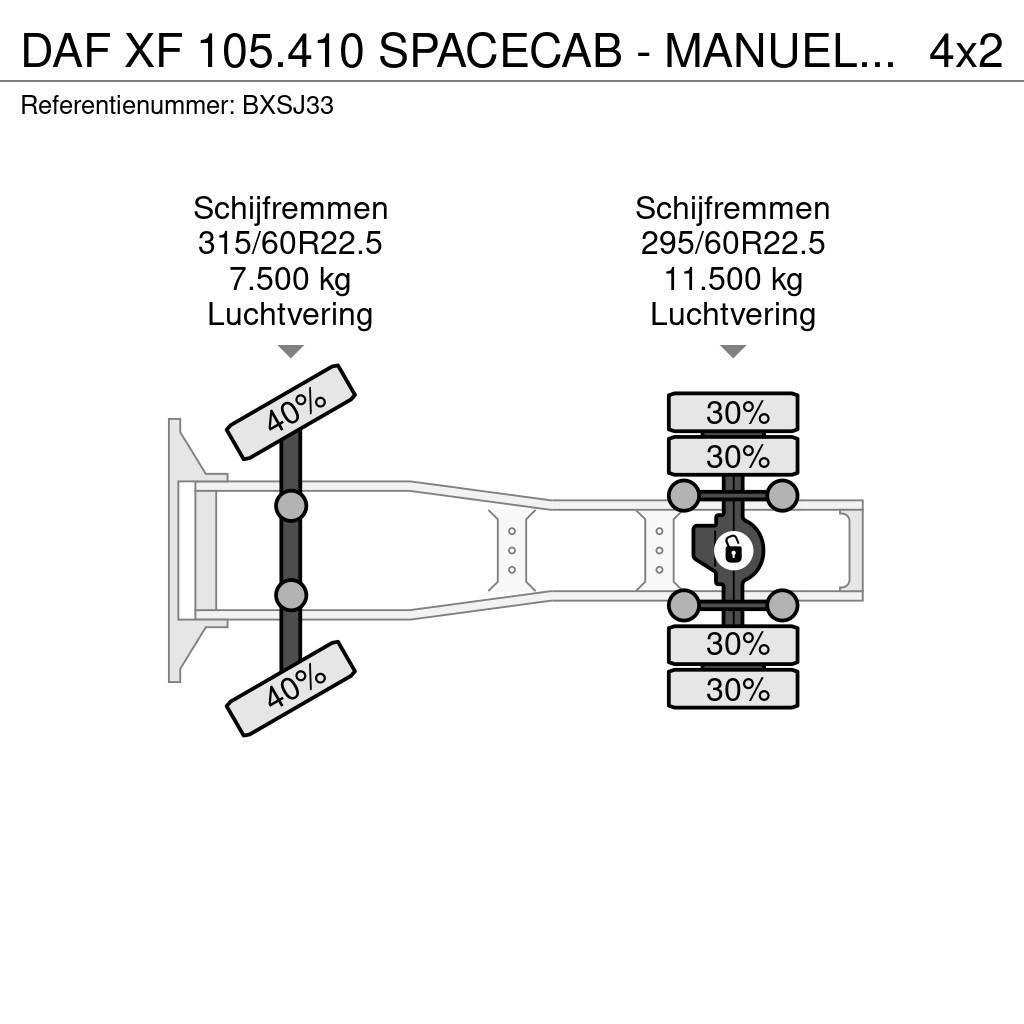 DAF XF 105.410 SPACECAB - MANUEL - 900.000KM - STAND K Vetopöytäautot