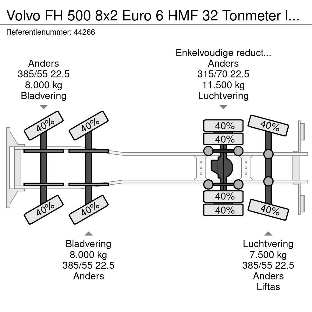 Volvo FH 500 8x2 Euro 6 HMF 32 Tonmeter laadkraan + Fly- Mobiilinosturit