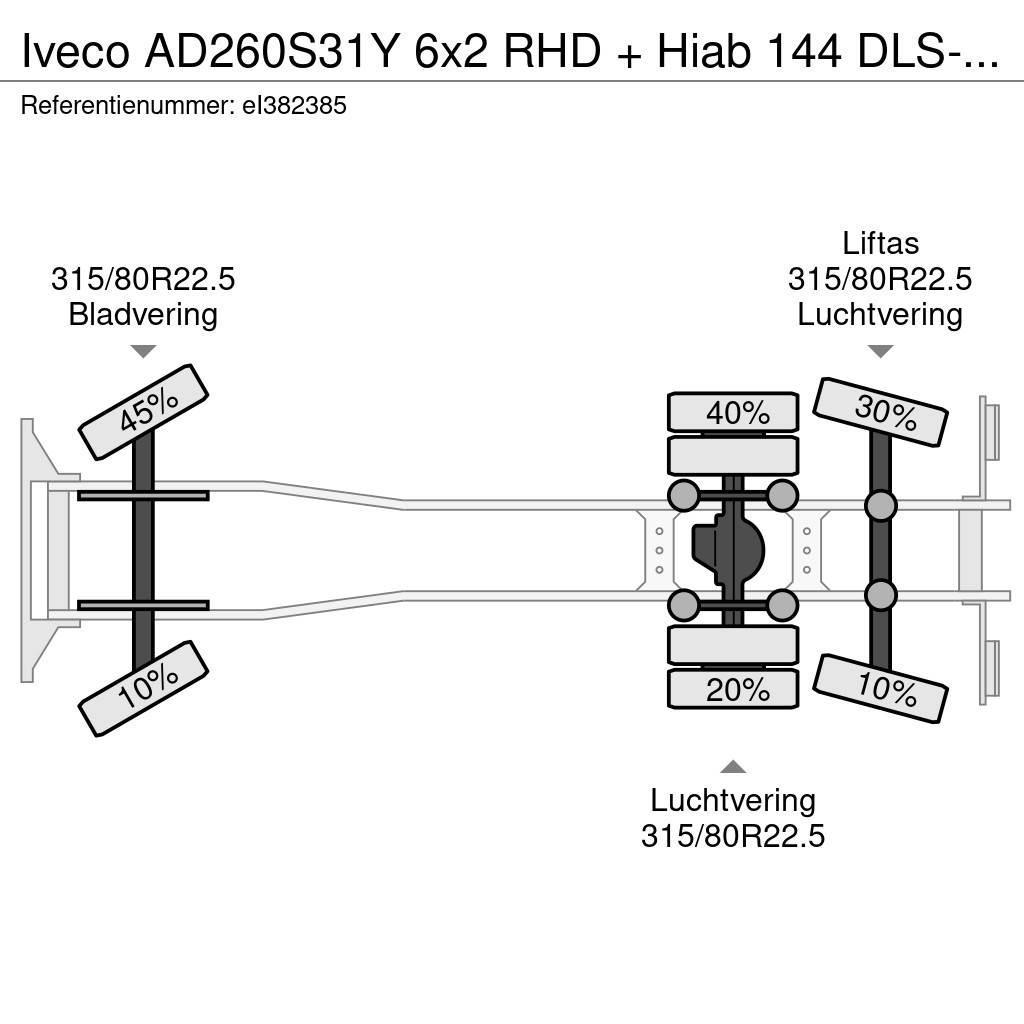 Iveco AD260S31Y 6x2 RHD + Hiab 144 DLS-2 Pro Lava-kuorma-autot