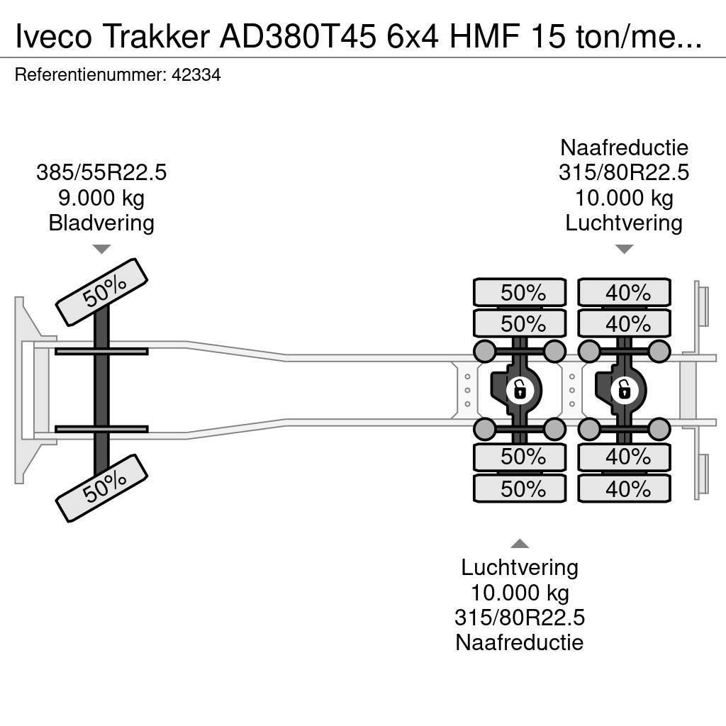 Iveco Trakker AD380T45 6x4 HMF 15 ton/meter laadkraan Koukkulava kuorma-autot
