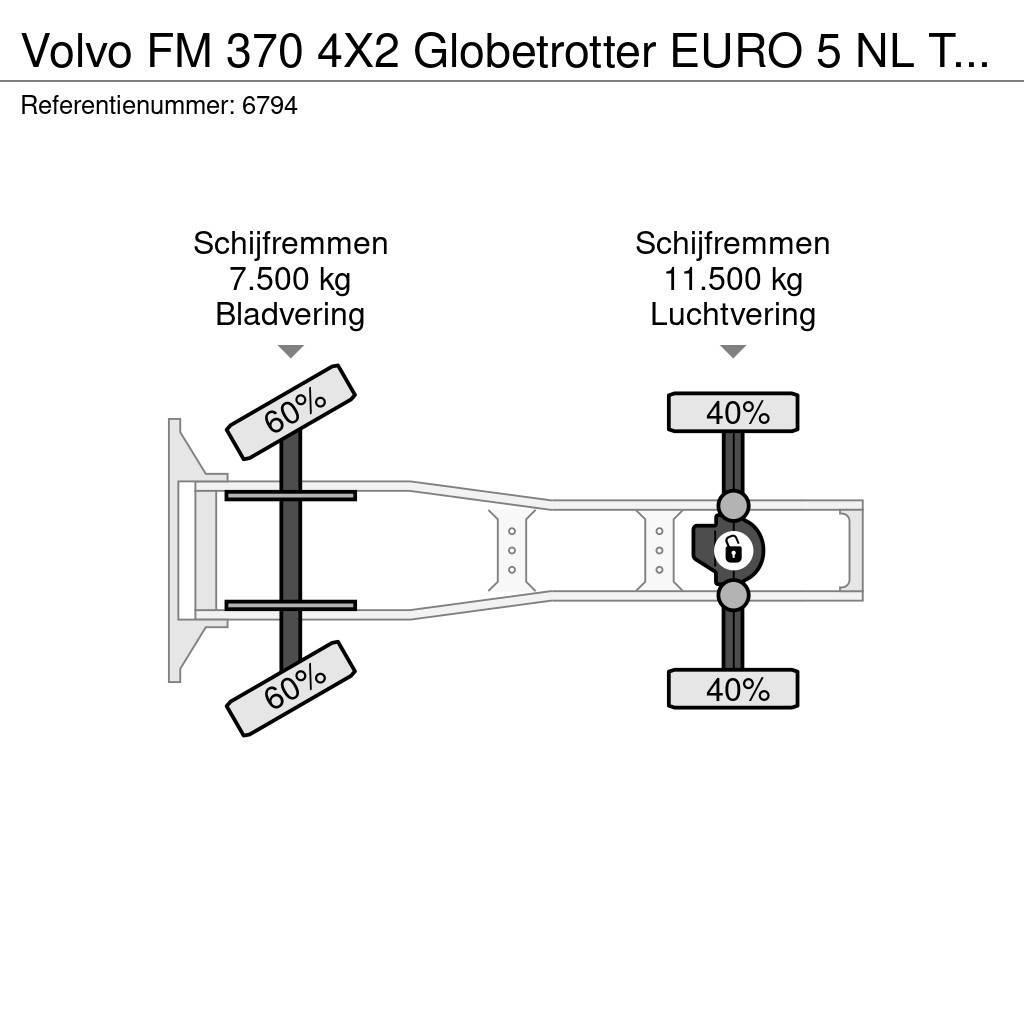 Volvo FM 370 4X2 Globetrotter EURO 5 NL Truck APK 09/202 Vetopöytäautot
