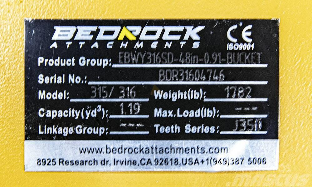 CAT 48" Severe Rock Bucket 315D/F,316E/F,318D2/E/F Muut
