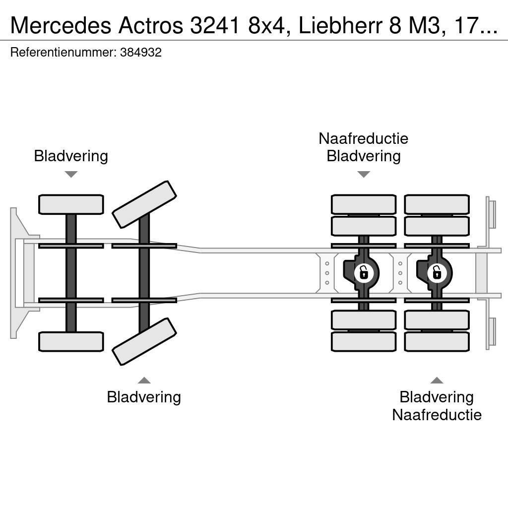 Mercedes-Benz Actros 3241 8x4, Liebherr 8 M3, 17 mtr belt, Remot Betonikuorma-autot