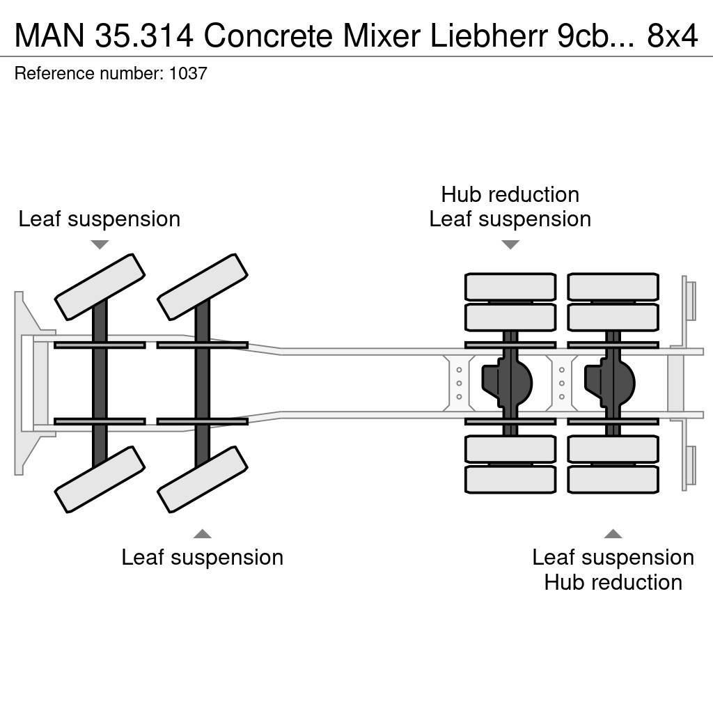 MAN 35.314 Concrete Mixer Liebherr 9cbm 8x4 Full Steel Betonikuorma-autot