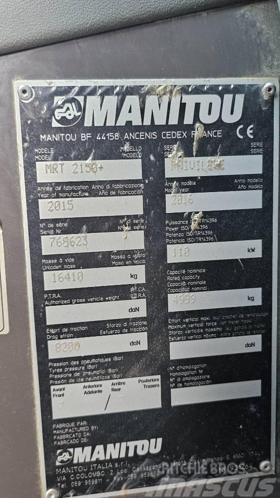 Manitou MRT 2150 Plus Privilege Kurottajat