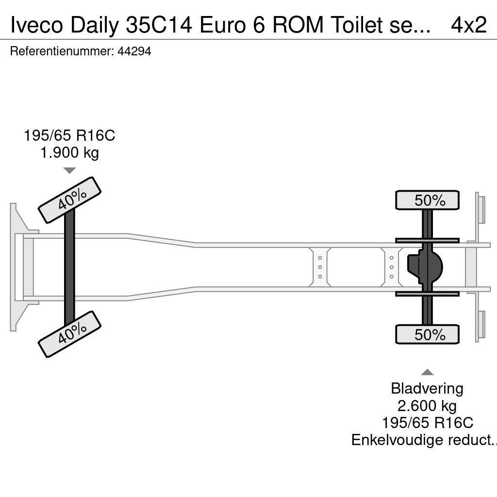 Iveco Daily 35C14 Euro 6 ROM Toilet servicewagen Paine-/imuautot