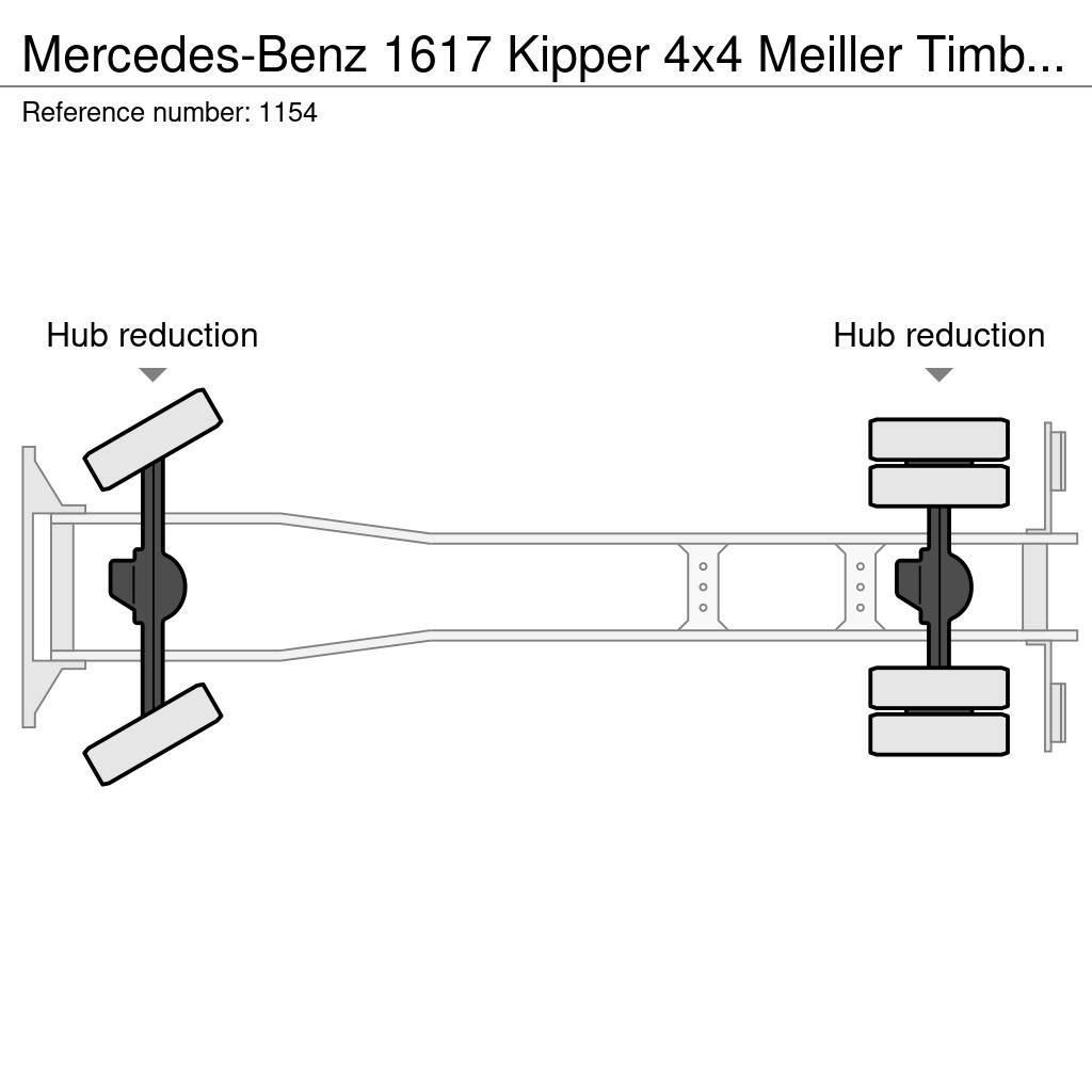Mercedes-Benz 1617 Kipper 4x4 Meiller Timber Crane Big Axle Good Sora- ja kippiautot