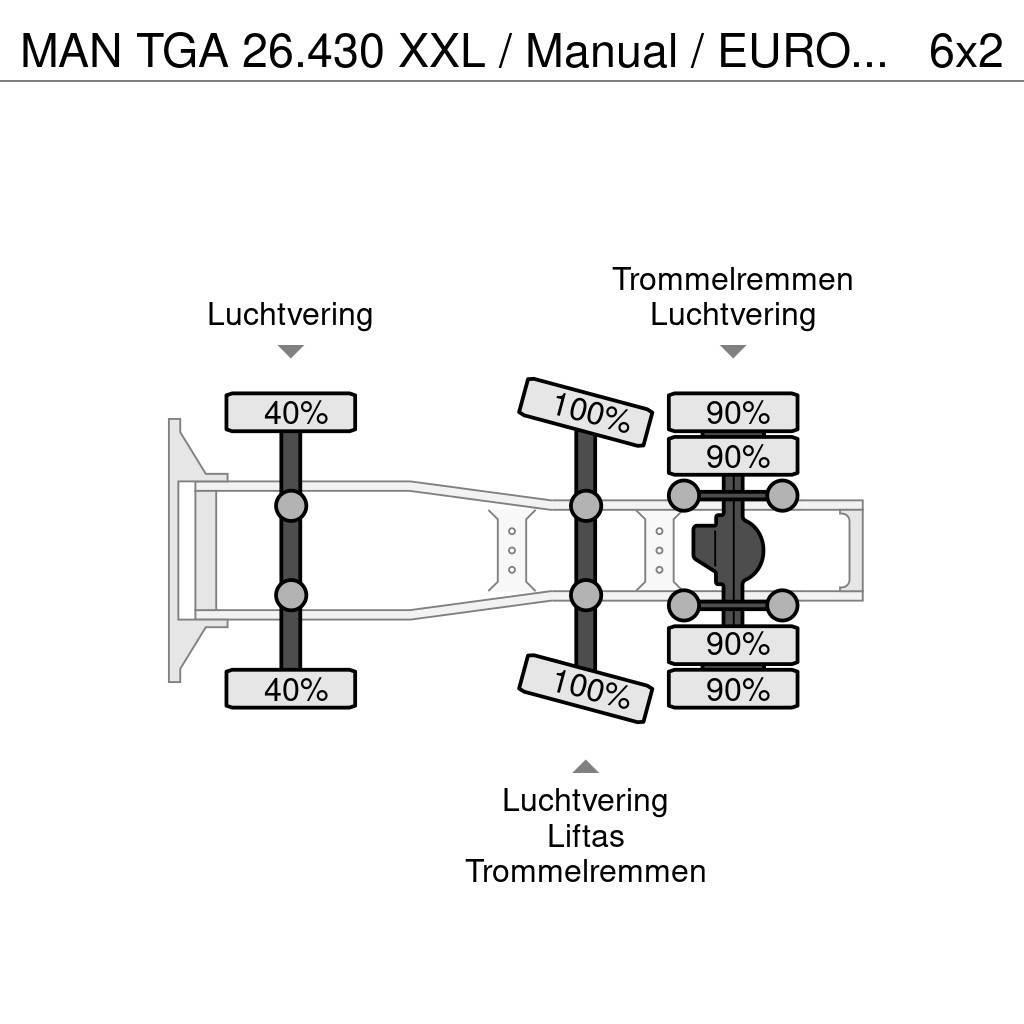 MAN TGA 26.430 XXL / Manual / EURO 3 / Airco / Hydraul Vetopöytäautot