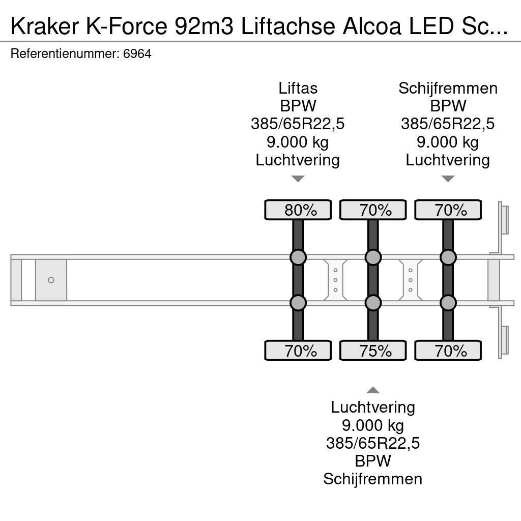 Kraker K-Force 92m3 Liftachse Alcoa LED Scheibenbremsen C Walking floor-puoliperävaunut