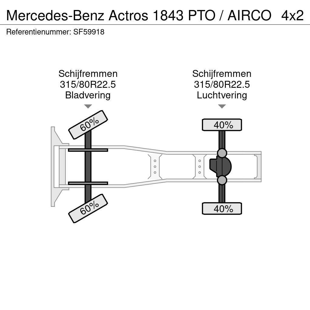 Mercedes-Benz Actros 1843 PTO / AIRCO Vetopöytäautot